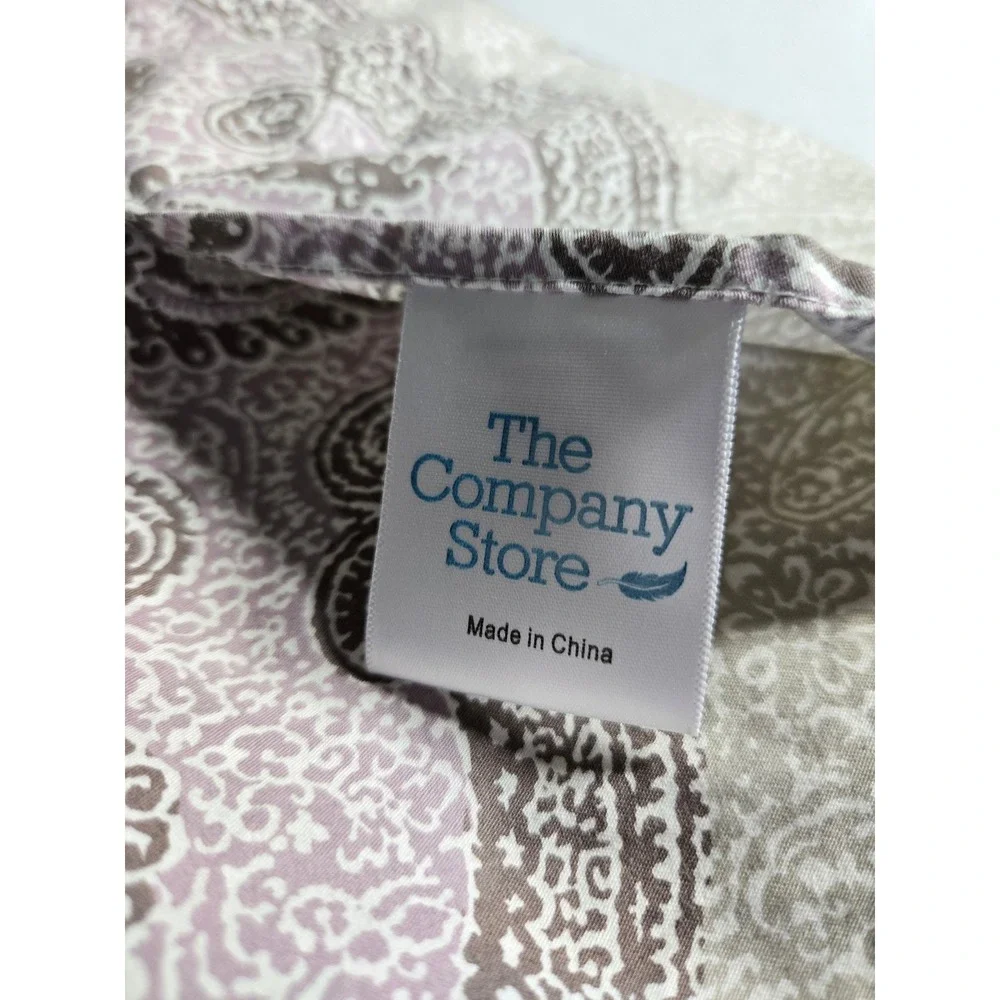 The Company Store King Duvet Set Lavender Taupe Paisley Cotton 2 pillow cases